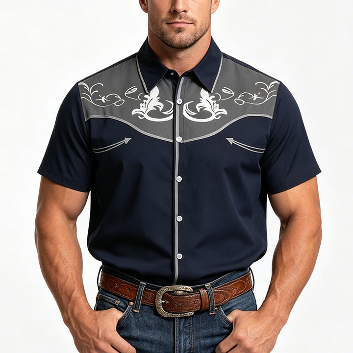 Chemise à manches courtes imprimée style western pour homme - image 8