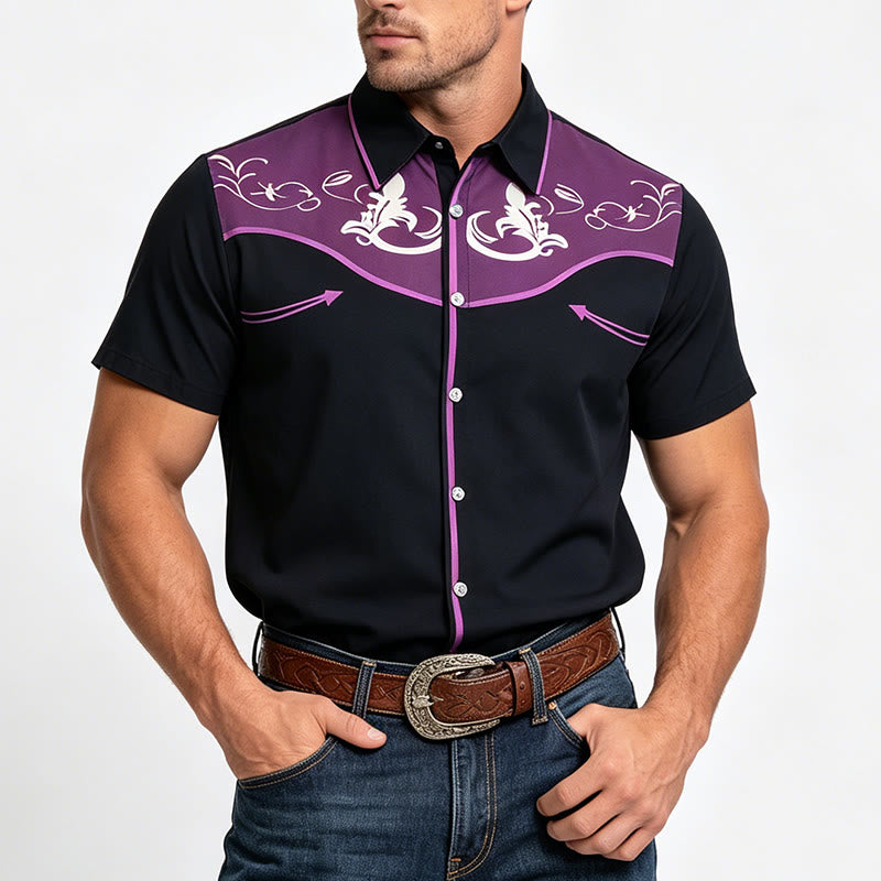 Chemise à manches courtes imprimée style western pour homme - image 10