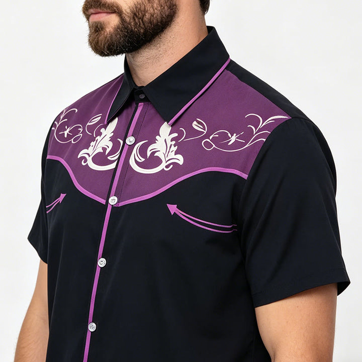 Chemise à manches courtes imprimée style western pour homme - image 11