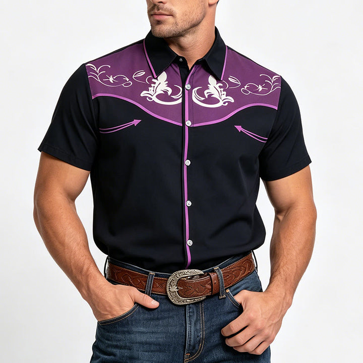 Chemise à manches courtes imprimée style western pour homme - image 10