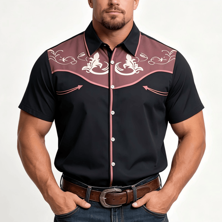 Chemise à manches courtes imprimée style western pour homme - image 6