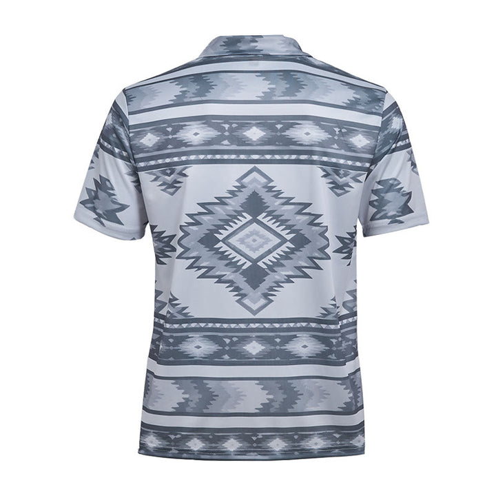 Polo décontracté à manches courtes pour homme, imprimé géométrique - image 35