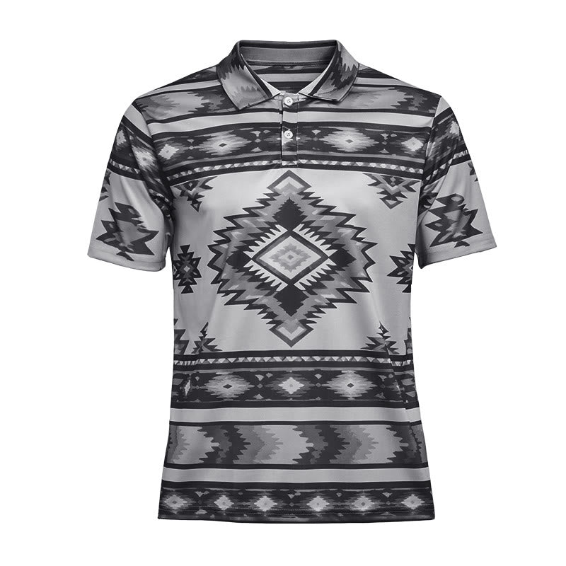 Polo décontracté à manches courtes pour homme, imprimé géométrique - image 38