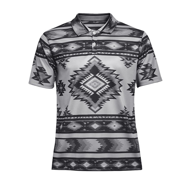 Polo décontracté à manches courtes pour homme, imprimé géométrique - image 38