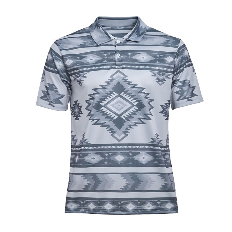 Polo décontracté à manches courtes pour homme, imprimé géométrique - image 34