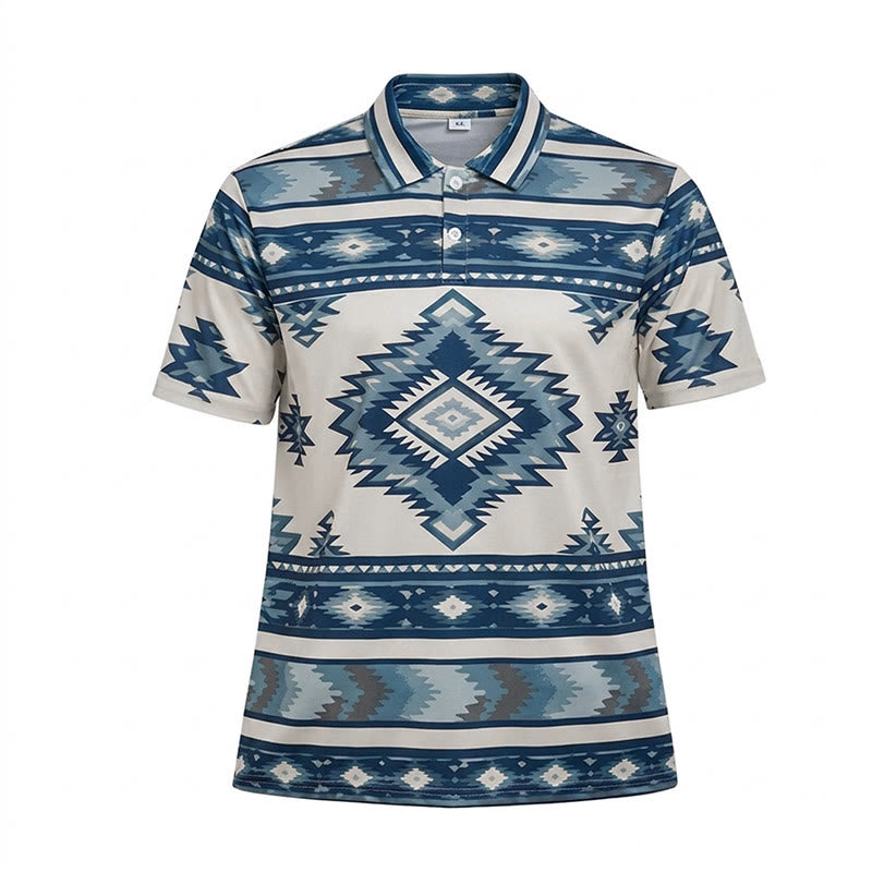 Polo décontracté à manches courtes pour homme, imprimé géométrique - image 36