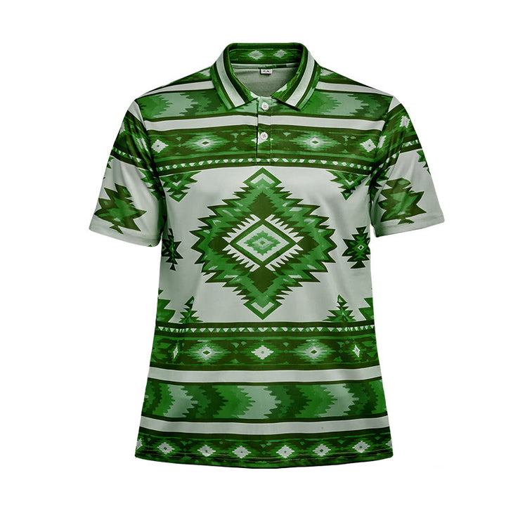 Polo décontracté à manches courtes pour homme, imprimé géométrique - image 39