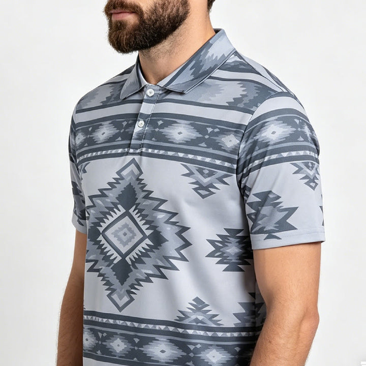 Polo décontracté à manches courtes pour homme, imprimé géométrique - image 14