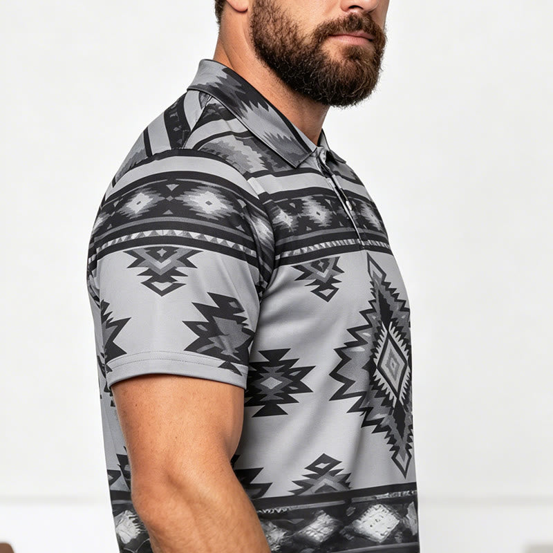 Polo décontracté à manches courtes pour homme, imprimé géométrique - image 23