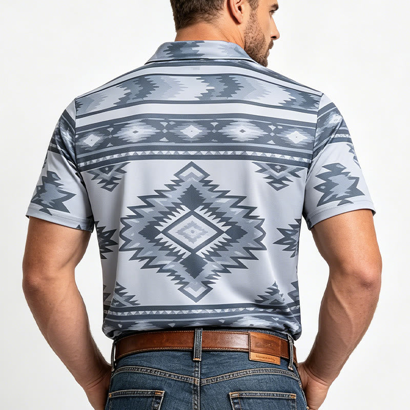 Polo décontracté à manches courtes pour homme, imprimé géométrique - image 13