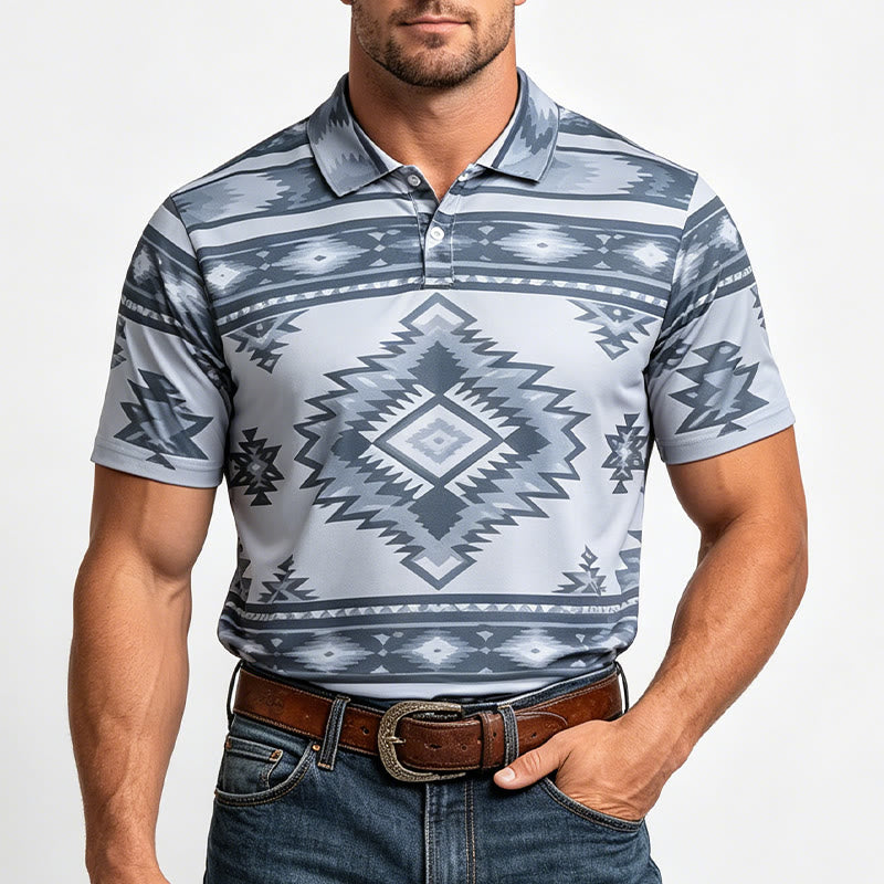 Polo décontracté à manches courtes pour homme, imprimé géométrique - image 12