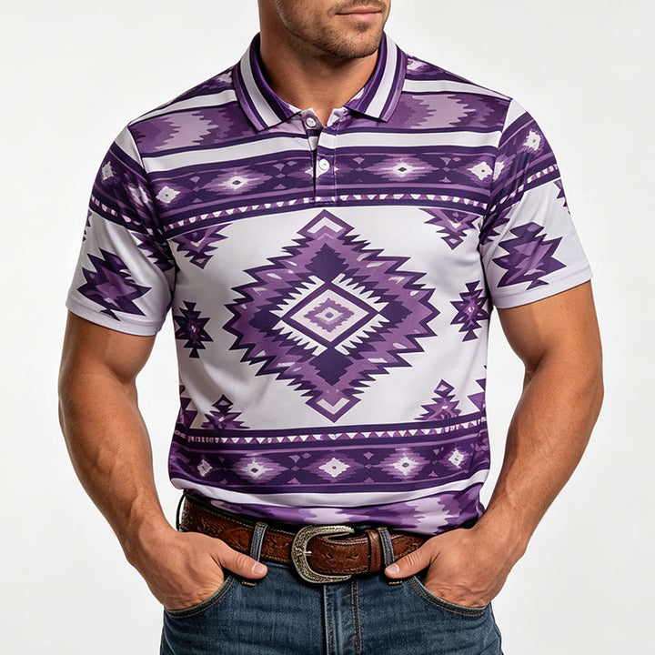 Polo décontracté à manches courtes pour homme, imprimé géométrique - image 18