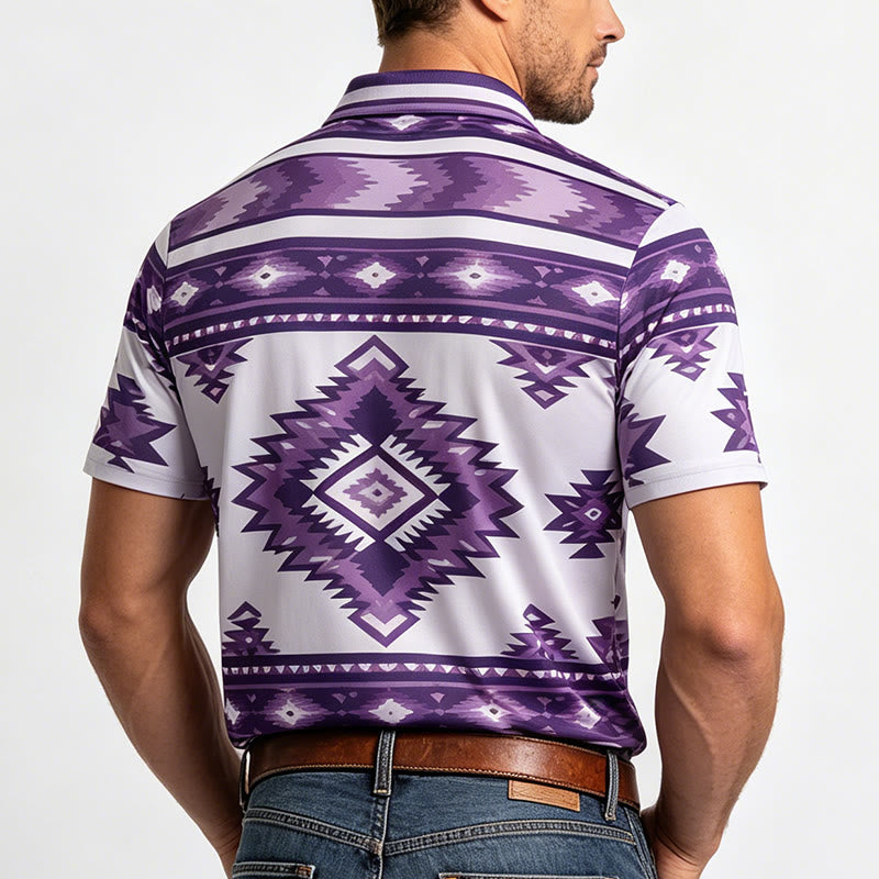 Polo décontracté à manches courtes pour homme, imprimé géométrique - image 19