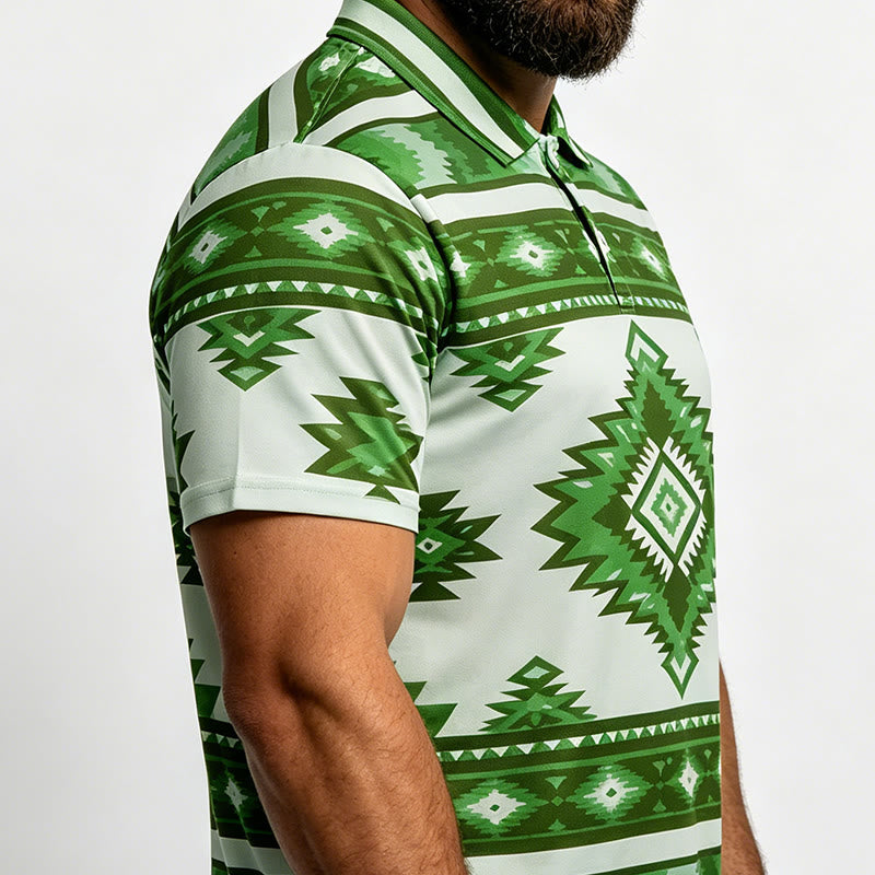 Polo décontracté à manches courtes pour homme, imprimé géométrique - image 26
