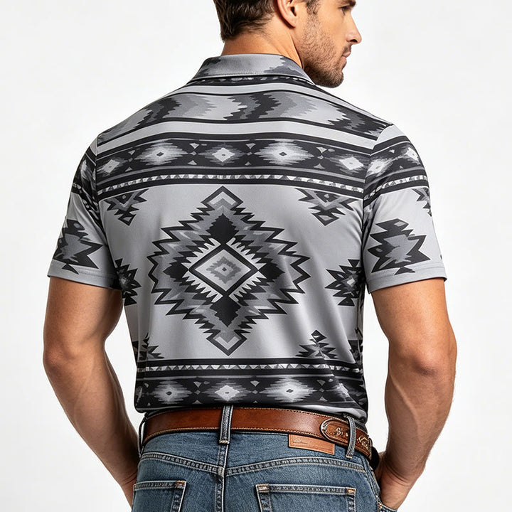 Polo décontracté à manches courtes pour homme, imprimé géométrique - image 22