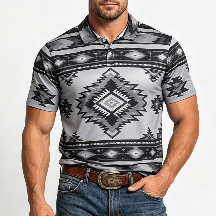 Polo décontracté à manches courtes pour homme, imprimé géométrique - image 21