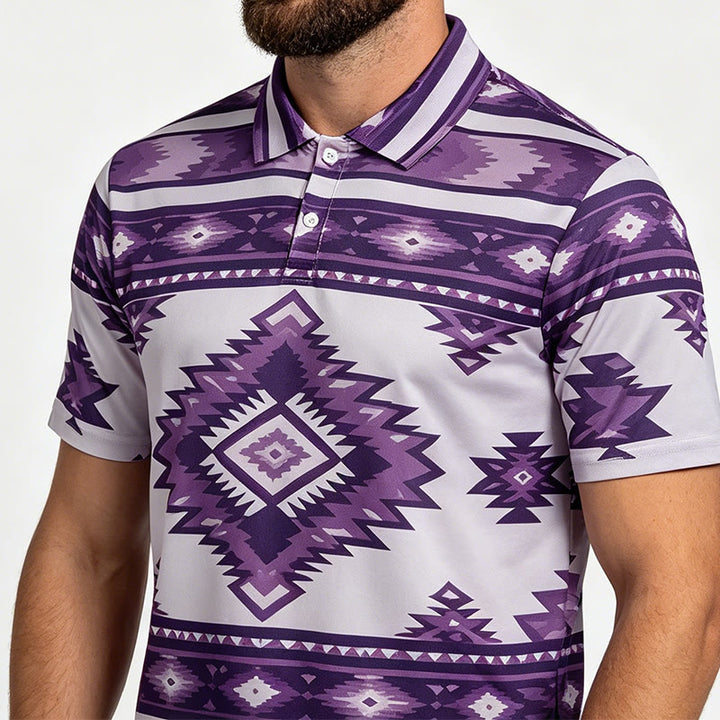 Polo décontracté à manches courtes pour homme, imprimé géométrique - image 20