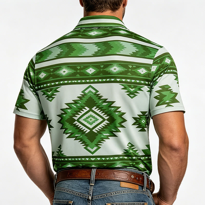 Polo décontracté à manches courtes pour homme, imprimé géométrique - image 25