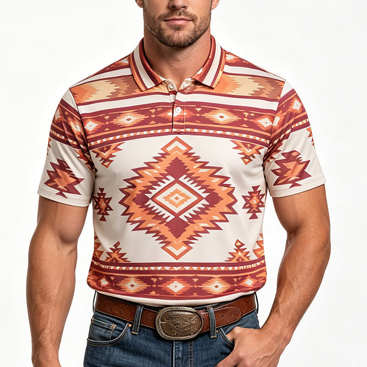 Polo décontracté à manches courtes pour homme, imprimé géométrique - image 10