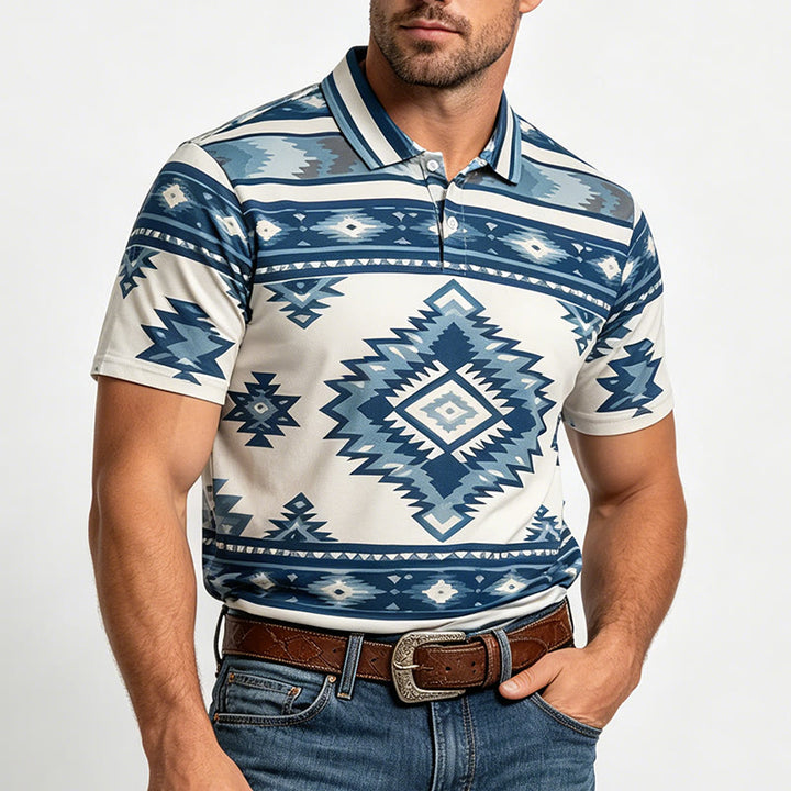 Polo décontracté à manches courtes pour homme, imprimé géométrique - image 15