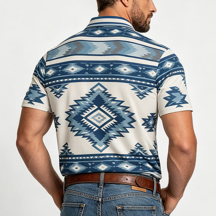 Polo décontracté à manches courtes pour homme, imprimé géométrique - image 16
