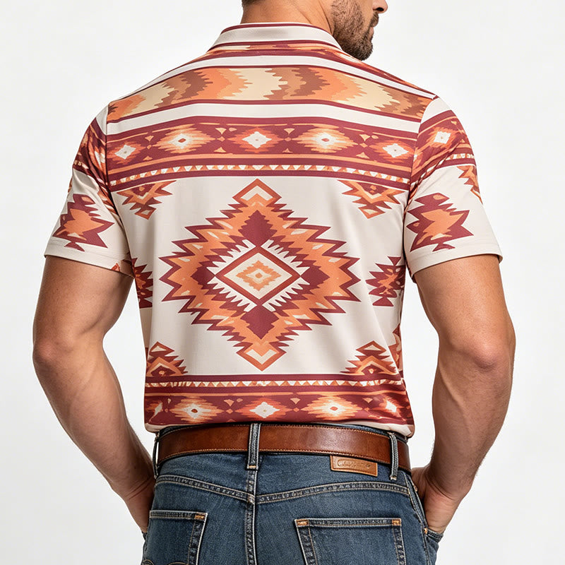 Polo décontracté à manches courtes pour homme, imprimé géométrique - image 11