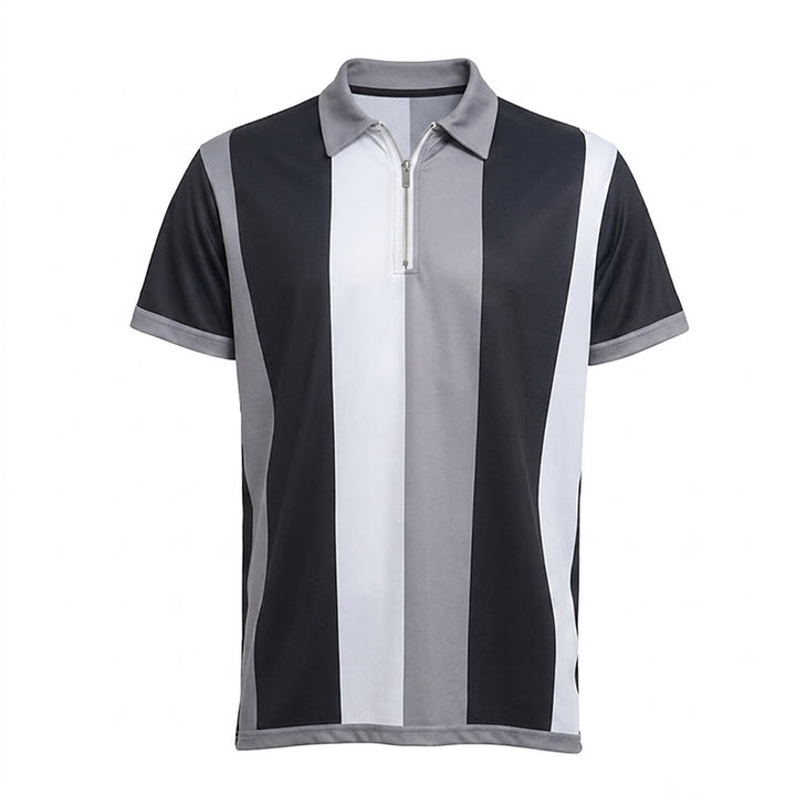 Polo à manches courtes en maille à rayures verticales vintage pour homme - image 35