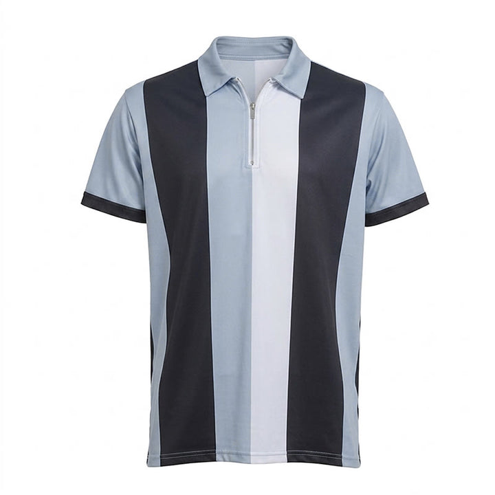 Polo à manches courtes en maille à rayures verticales vintage pour homme - image 33