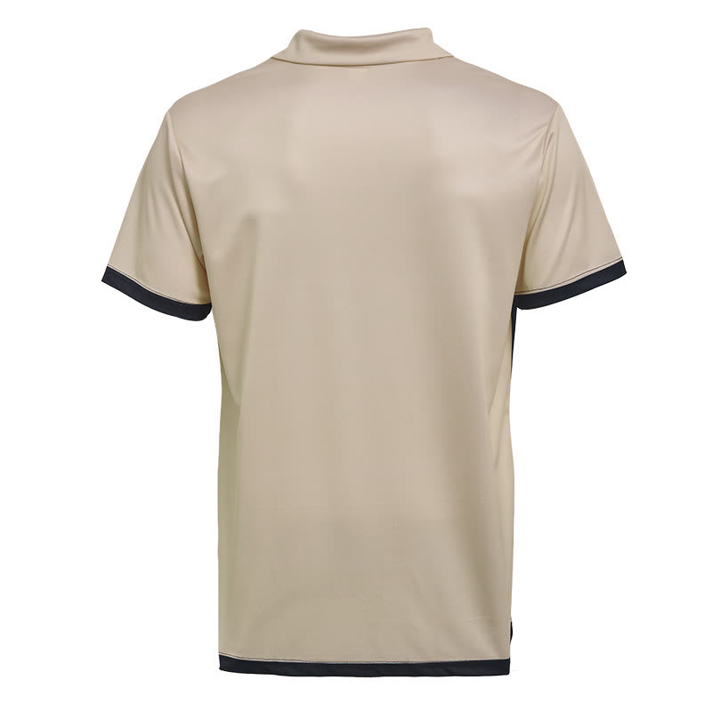 Polo à manches courtes en maille à rayures verticales vintage pour homme - image 37