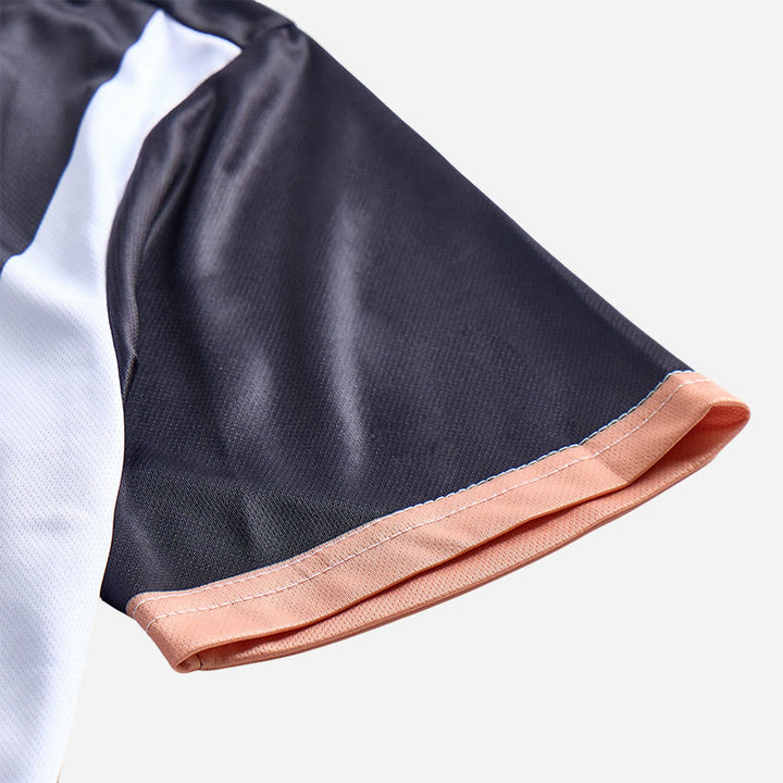 Polo à manches courtes en maille à rayures verticales vintage pour homme - image 26