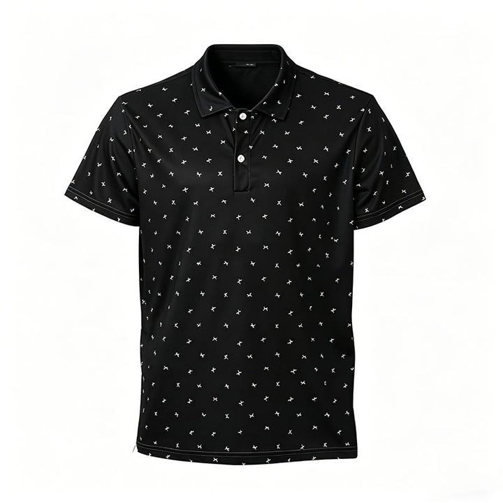 Polo décontracté à manches courtes pour homme, imprimé intégral - Noir - 5XL - image 4