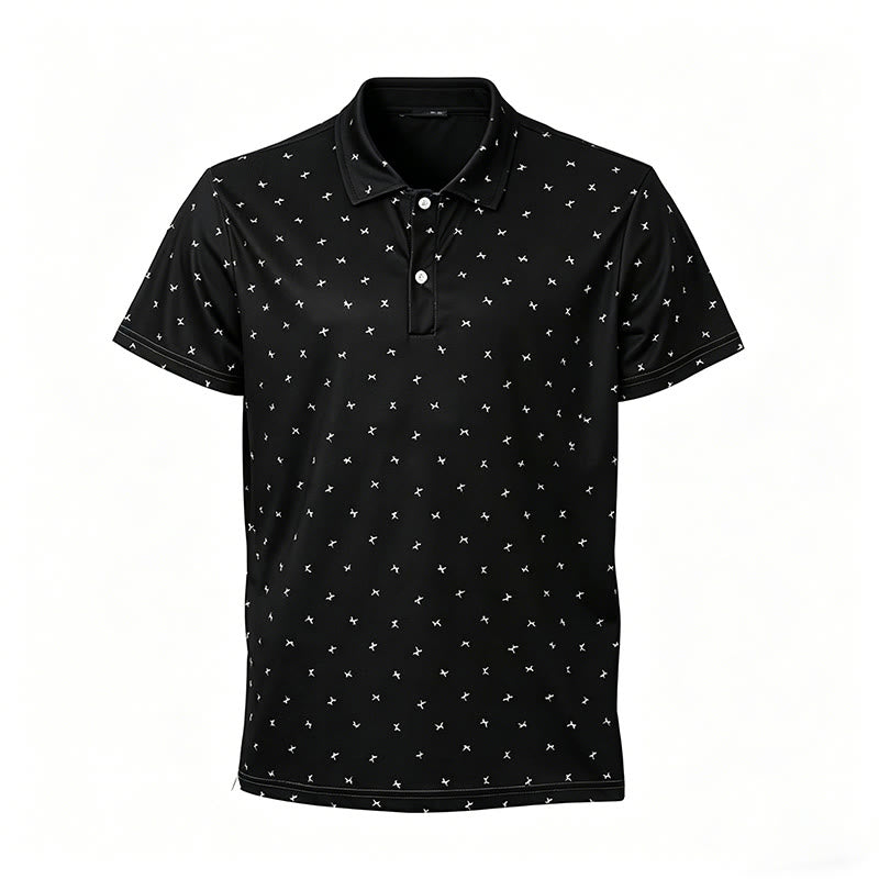 Polo décontracté à manches courtes pour homme, imprimé intégral - Noir - 5XL - image 4