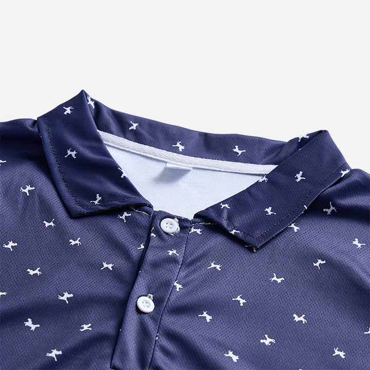 Polo décontracté à manches courtes pour homme, imprimé intégral - image 10
