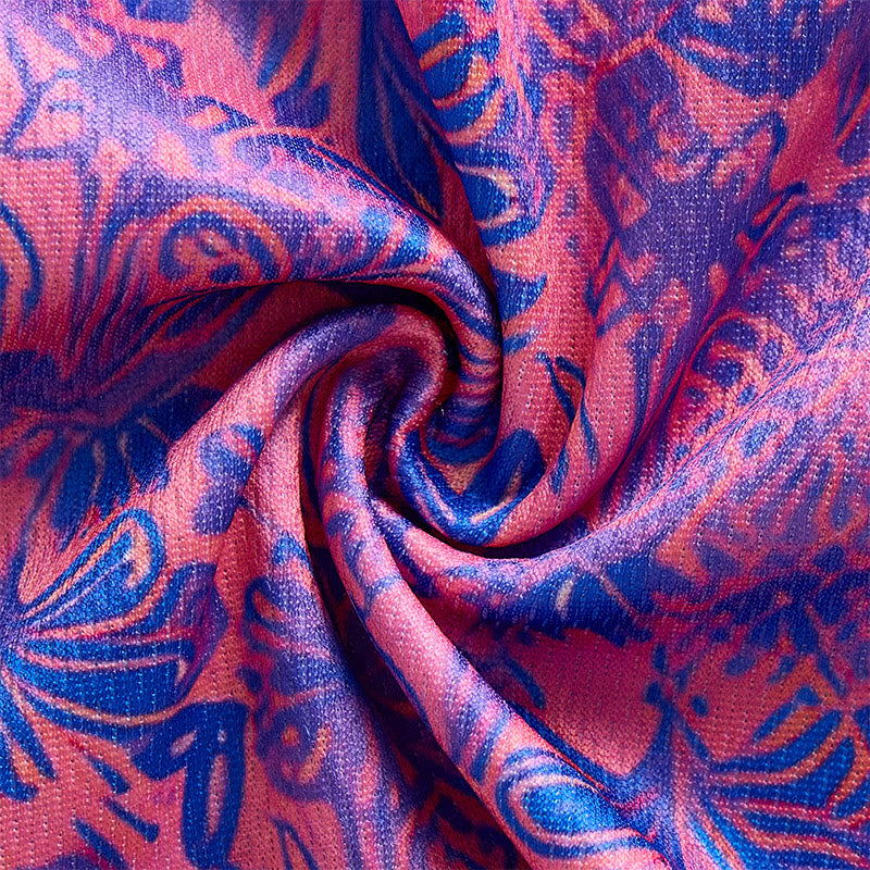 Polo à manches courtes pour homme, imprimé floral rose et bleu - image 5