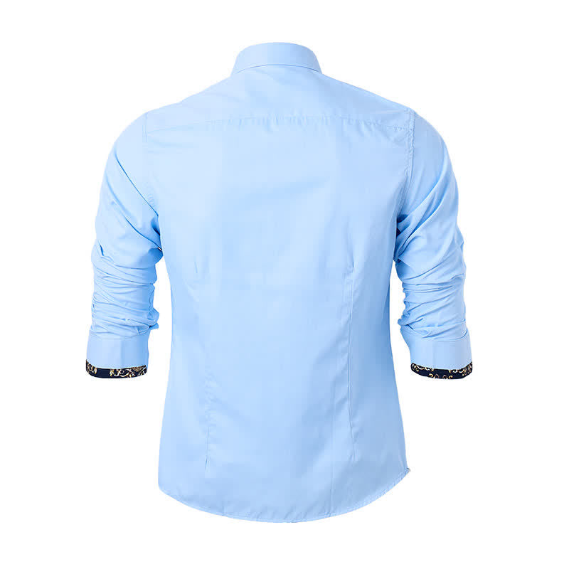 Chemise habillée formelle pour homme avec accent baroque doré - image 12
