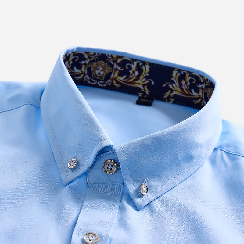 Chemise habillée formelle pour homme avec accent baroque doré - image 6