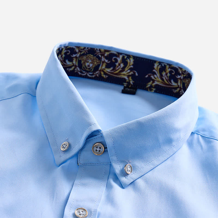 Chemise habillée formelle pour homme avec accent baroque doré - image 6