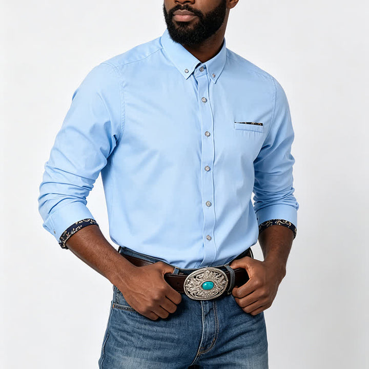 Chemise habillée formelle pour homme avec accent baroque doré - image 1