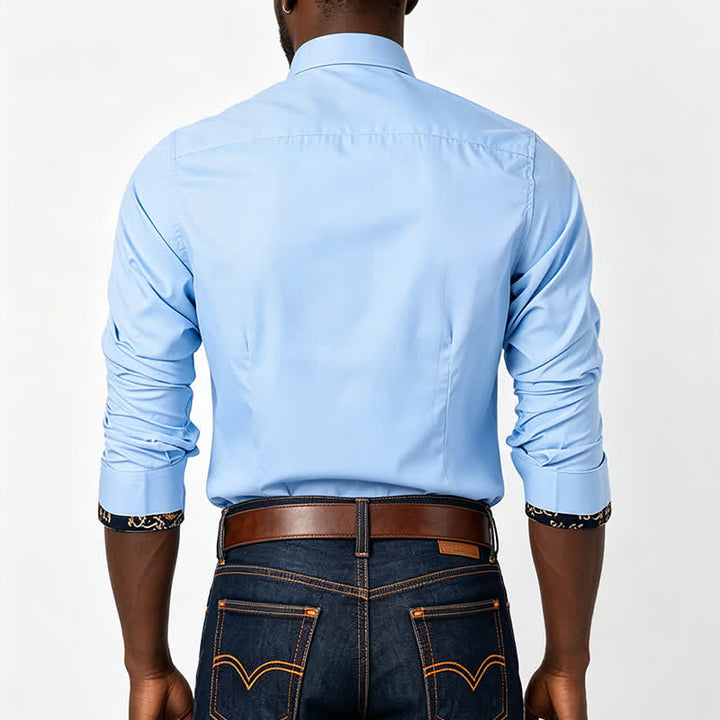 Chemise habillée formelle pour homme avec accent baroque doré - image 2