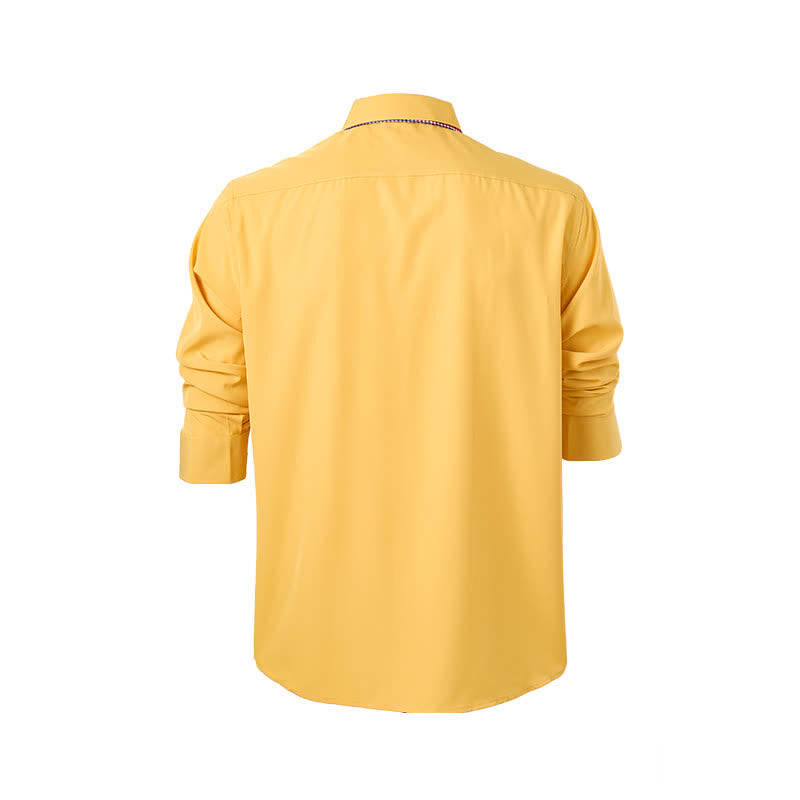 Chemise habillée raffinée pour homme, à carreaux vichy et col double contrasté. - image 12