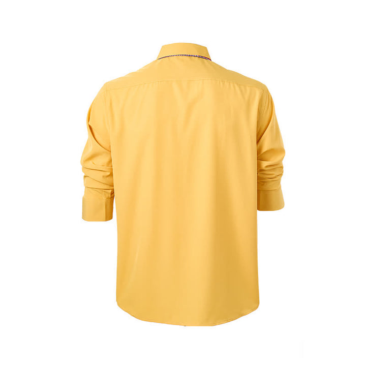 Chemise habillée raffinée pour homme, à carreaux vichy et col double contrasté. - image 12