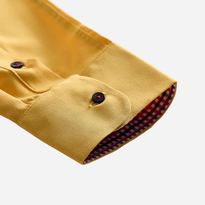 Chemise habillée raffinée pour homme, à carreaux vichy et col double contrasté. - image 10