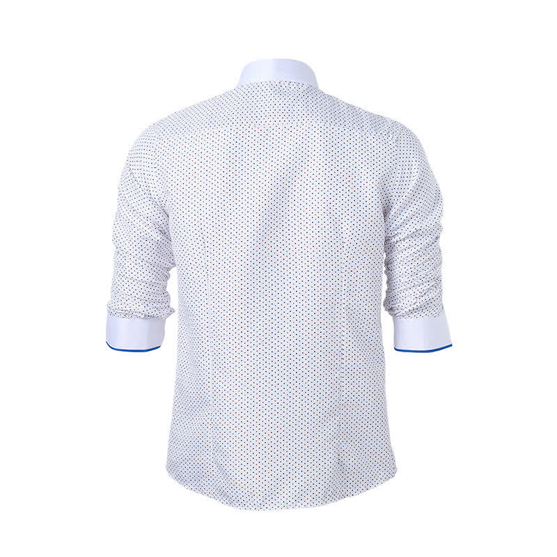 Chemise habillée pour homme à pois et bordures contrastées - image 9