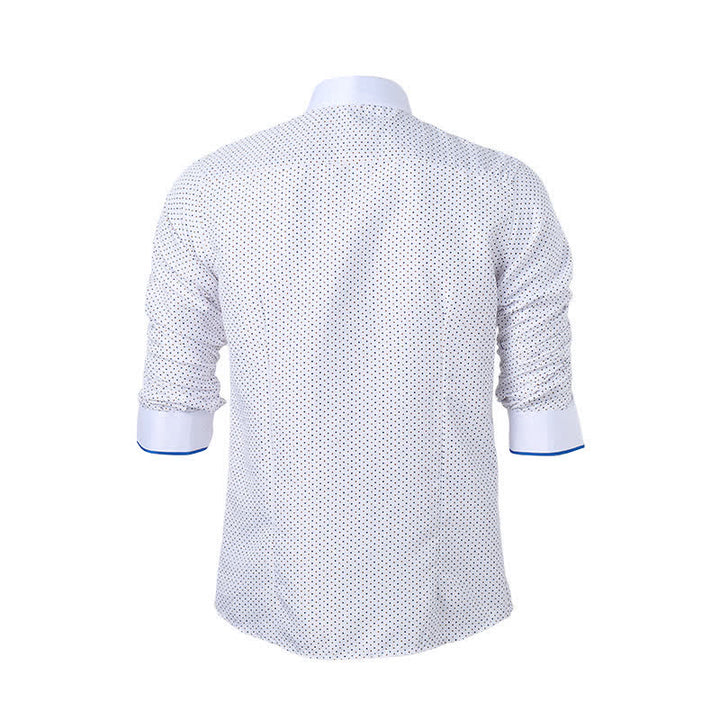 Chemise habillée pour homme à pois et bordures contrastées - image 9