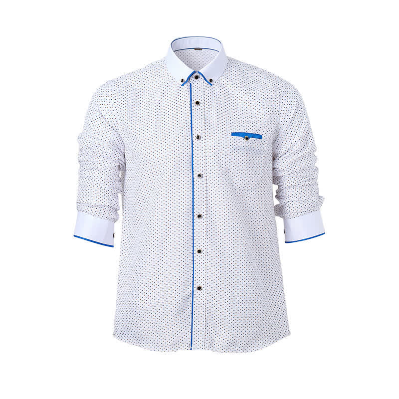 Chemise habillée pour homme à pois et bordures contrastées - image 8