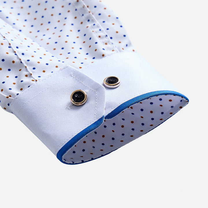 Chemise habillée pour homme à pois et bordures contrastées - image 7