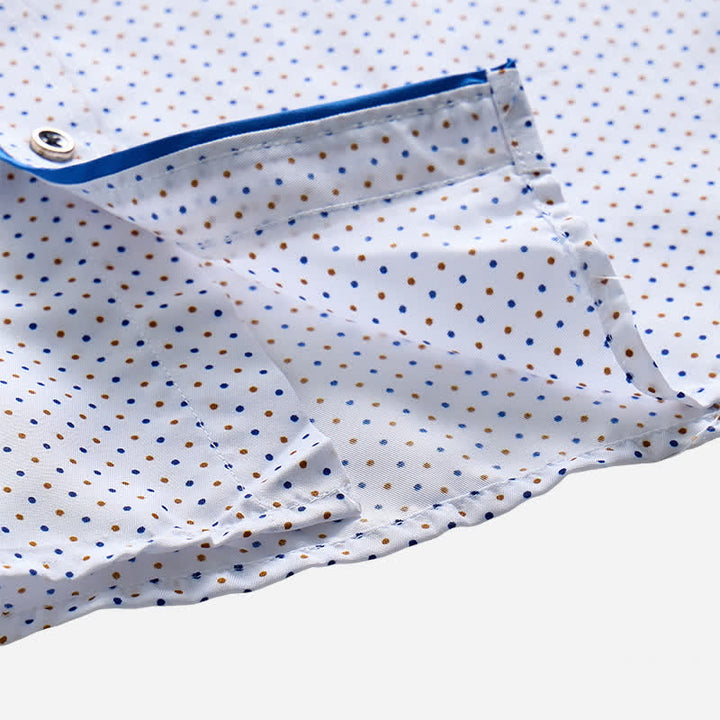 Chemise habillée pour homme à pois et bordures contrastées - image 6