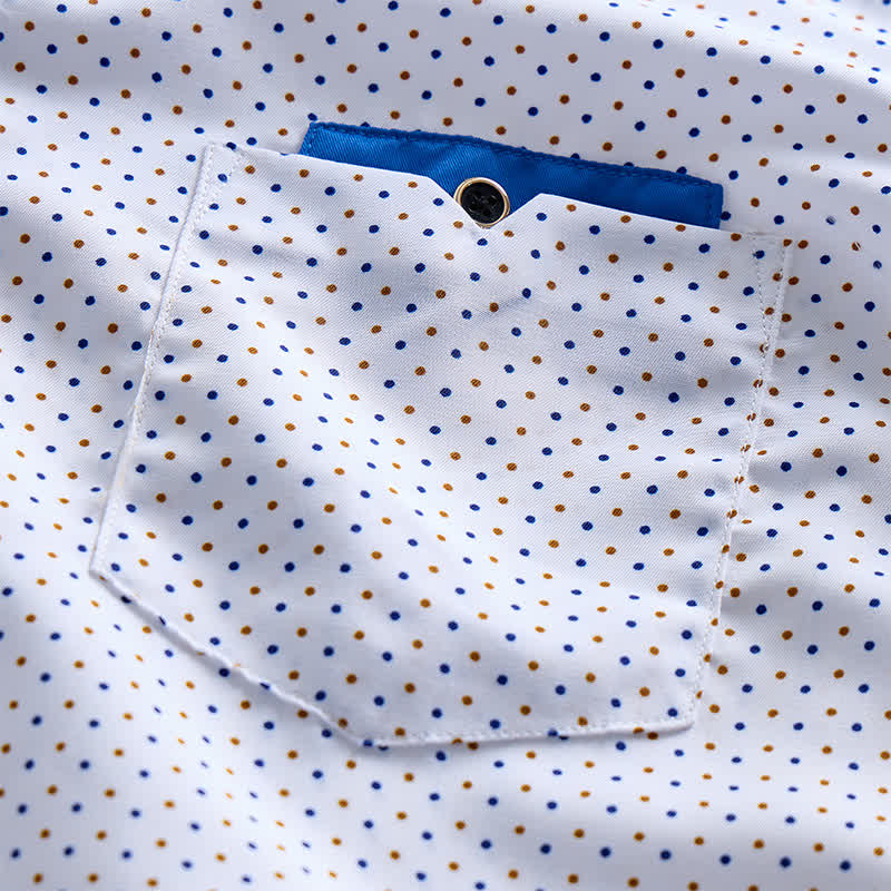 Chemise habillée pour homme à pois et bordures contrastées - image 4