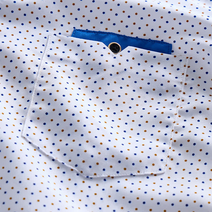 Chemise habillée pour homme à pois et bordures contrastées - image 4