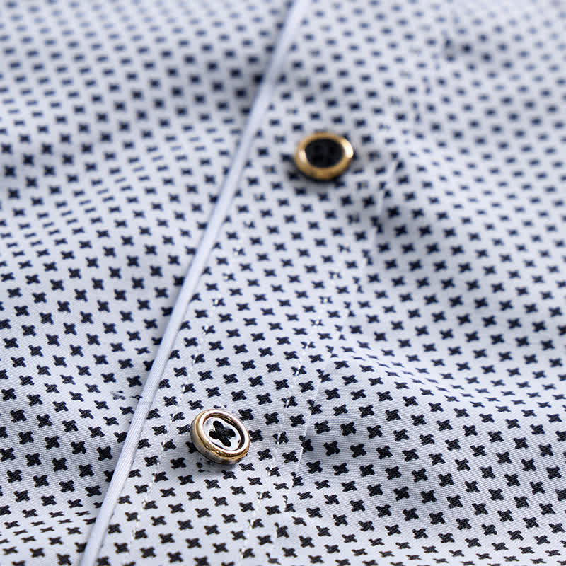 Chemise habillée pour homme à micro-motif croisé noir et blanc - image 5